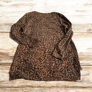 Chicos Soft Chic Tunic‎ Shirt Animal Print Long Sleeve Loose Fit Top 1 MEDIUM